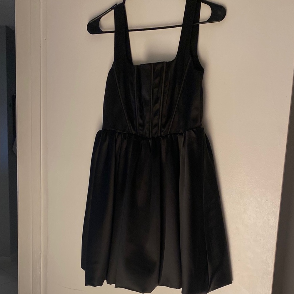 Elegant Black Satin Dress